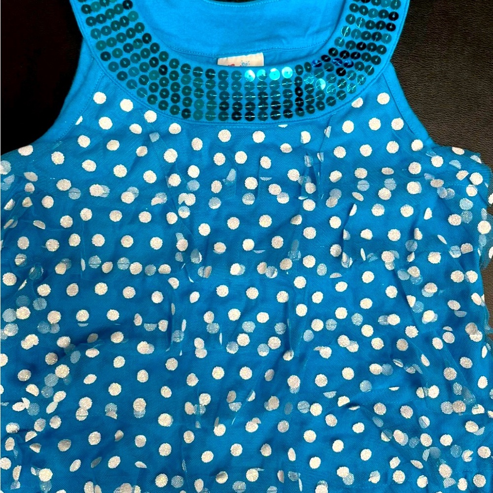 Justice Polka Dot Tulle dress girl sz 10 A1